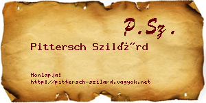 Pittersch Szilárd névjegykártya